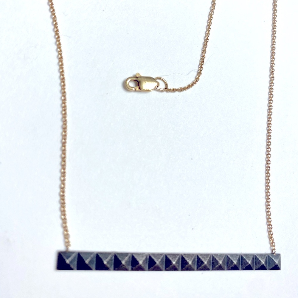 Maria Samora pyramid bar necklace 18k gold and Sterling Silver